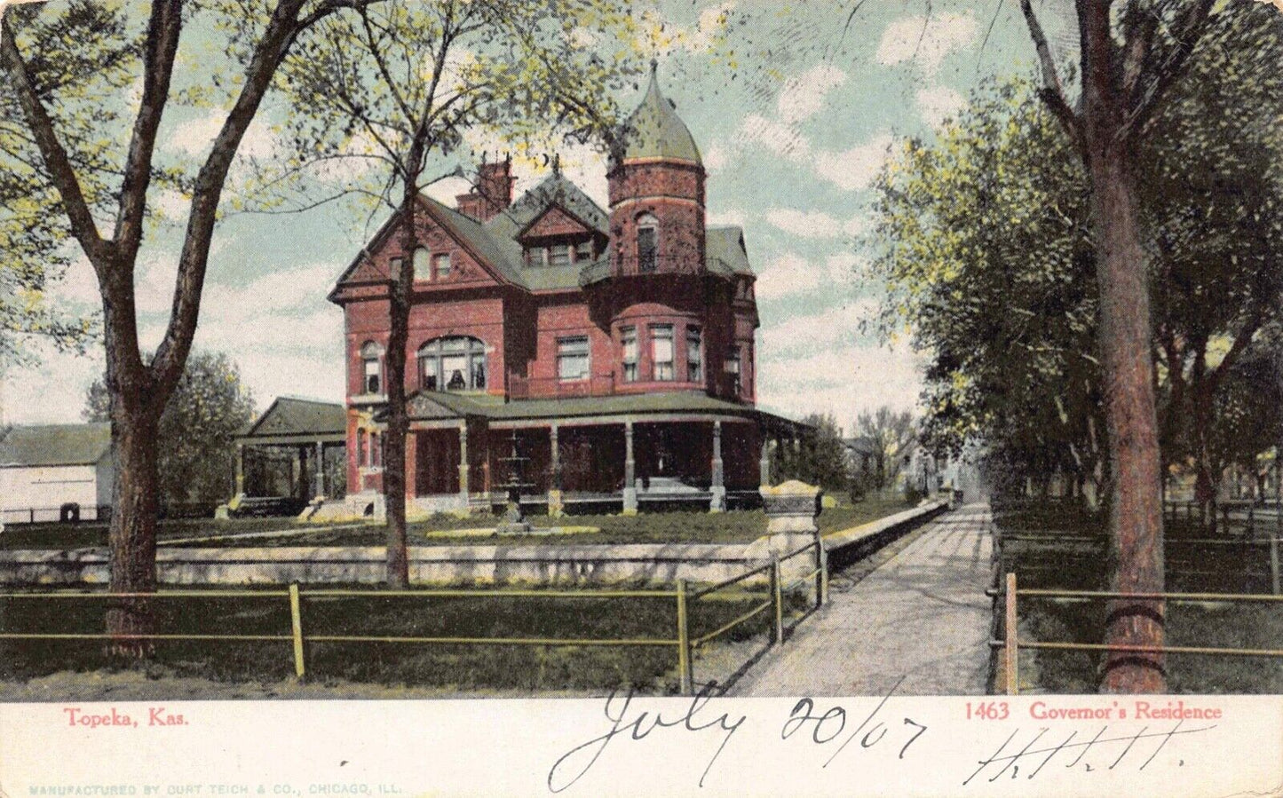 Two Postcards The Governor's Residence in Topeka, Kansas~128273