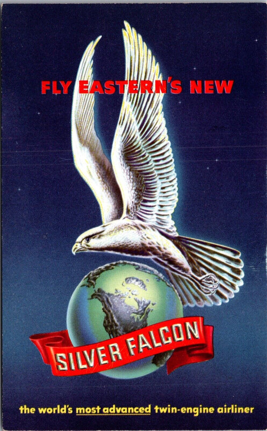 Advertising Postcard Silver Falcon Eastern Airlines