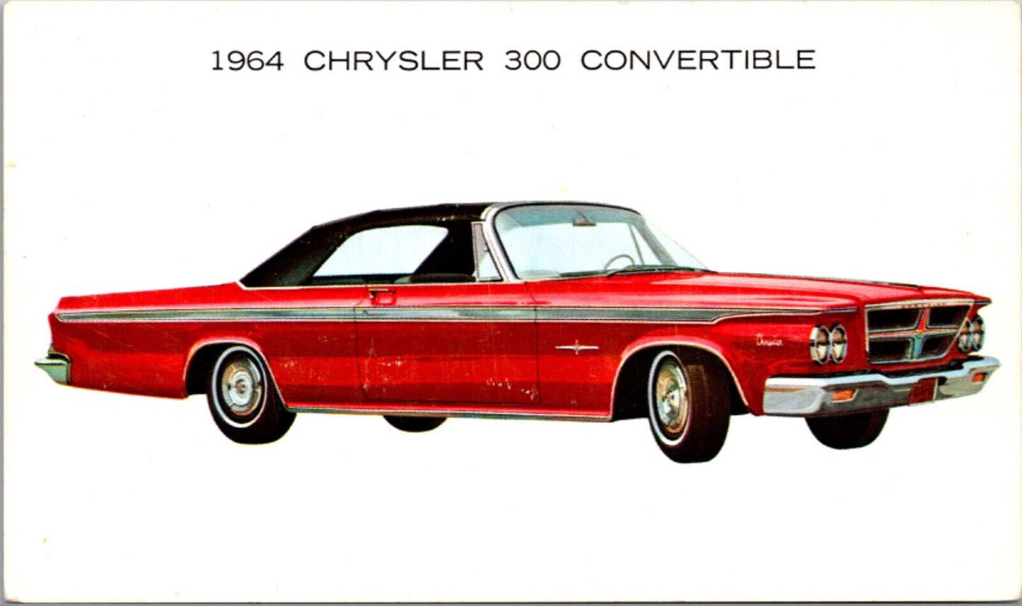 Advertising Postcard 1964 Chrysler 300 Convertible