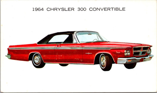 Advertising Postcard 1964 Chrysler 300 Convertible