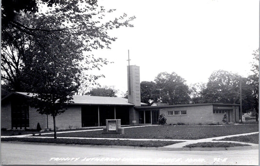 Real Photo Postcard Trinity Lutheran Church in Osage, Iowa