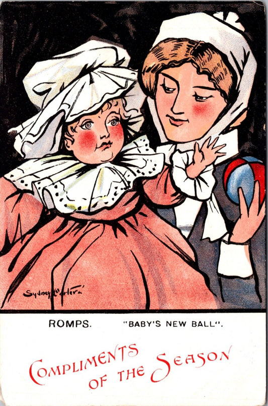 Christmas Artist Postcard Mother Baby's New Ball