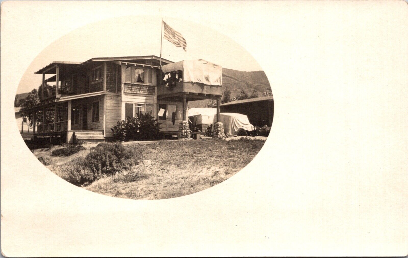 Real Photo Postcard Two Story Home in Southern California