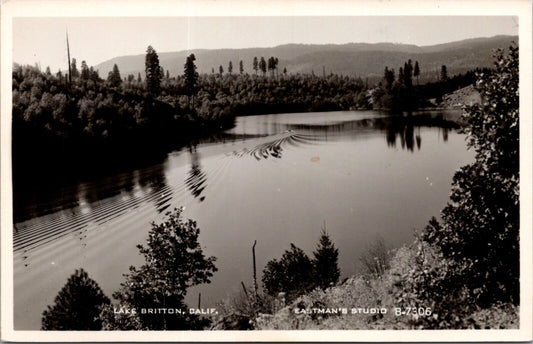 Eastman's Studio Real Photo Postcard Overview of Lake Britton, California