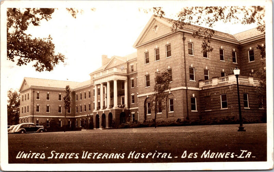 Real Photo Postcard United States Veterans Hospital in Des Moines, Iowa~134713