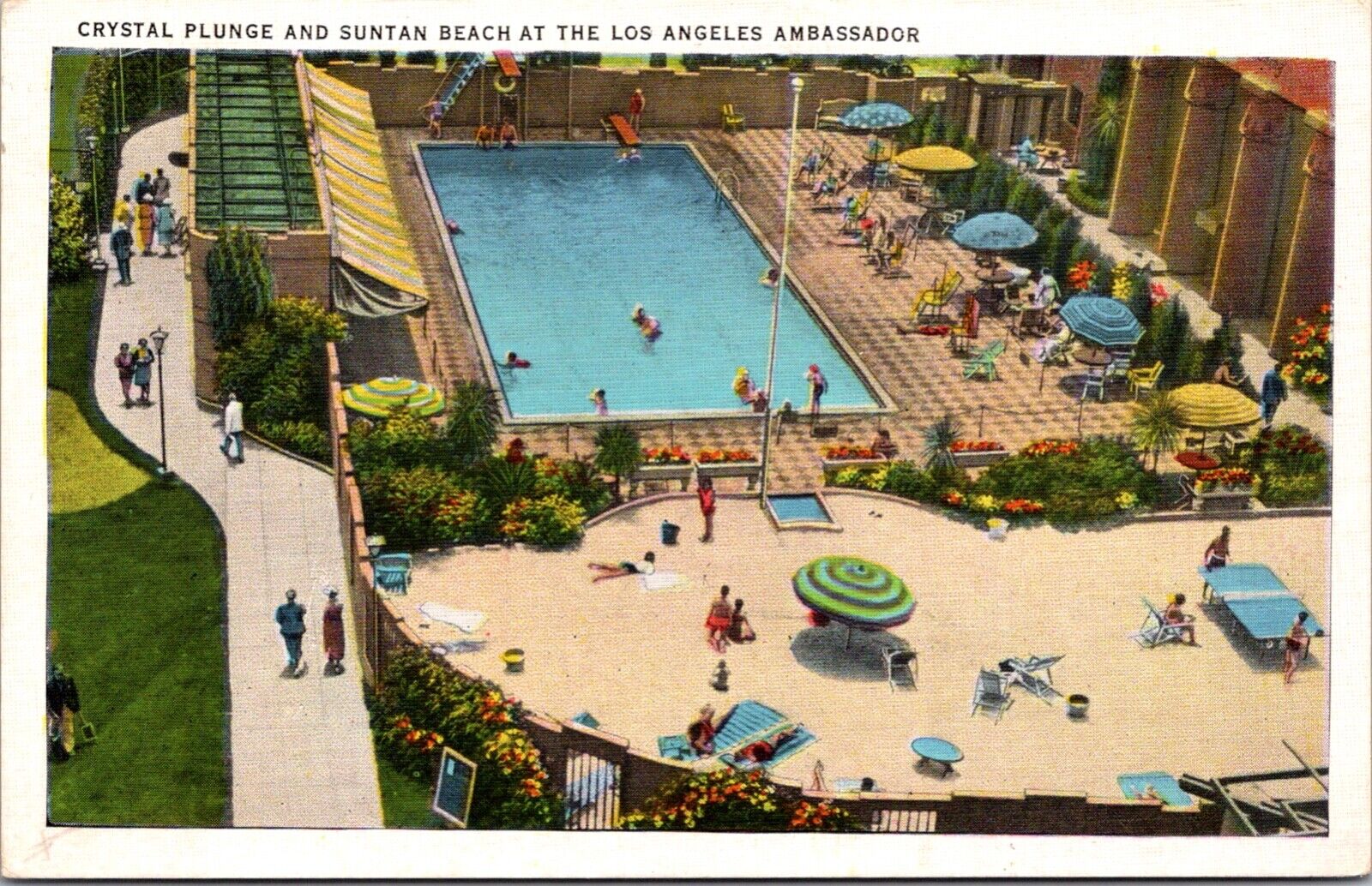 Crystal Plunge and Suntan Beach at The Los Angeles Ambassador Hotel California