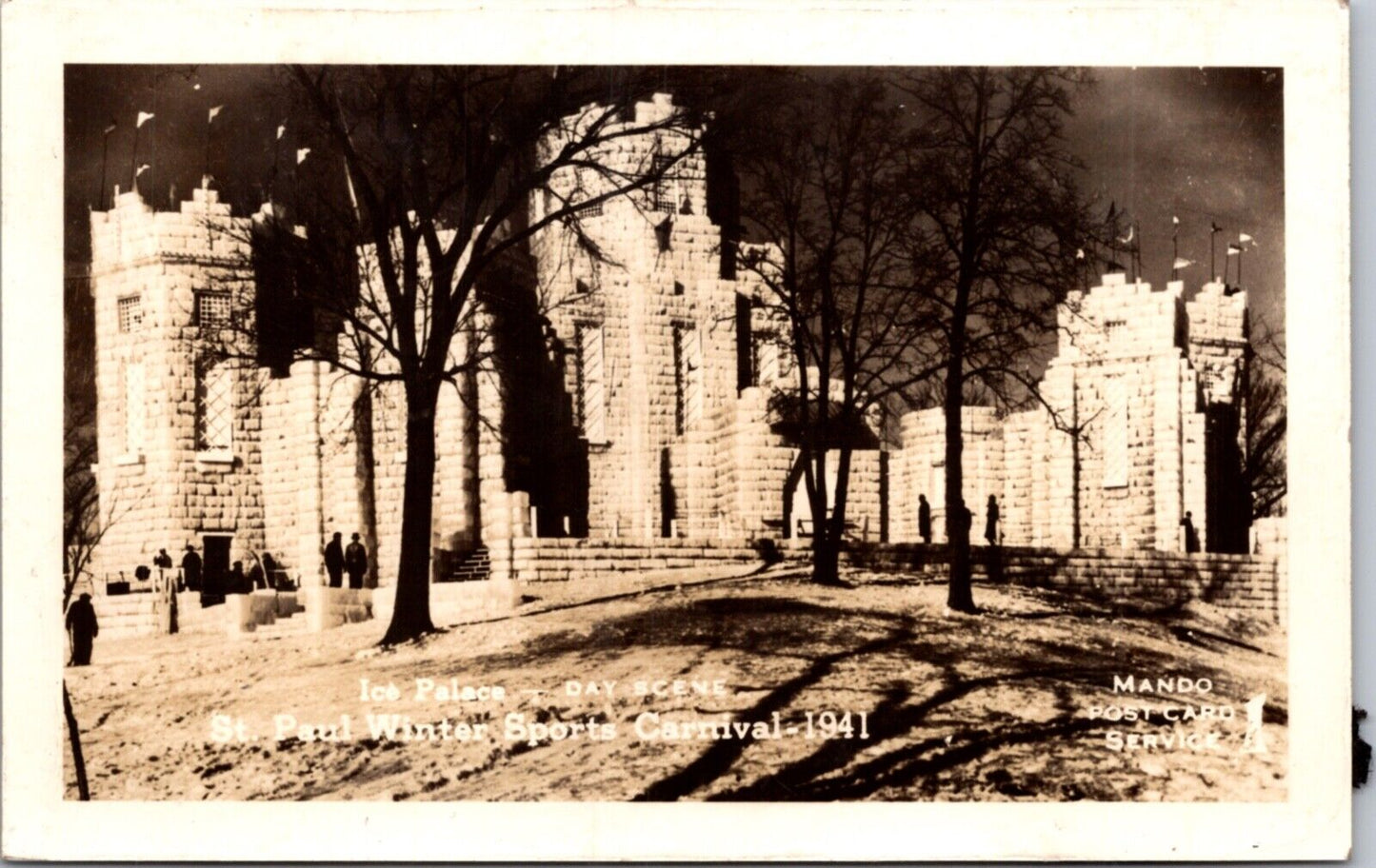 RPPC Ice Palace Day Scene St. Paul Winter Sports Carnival 1941 Minnesota