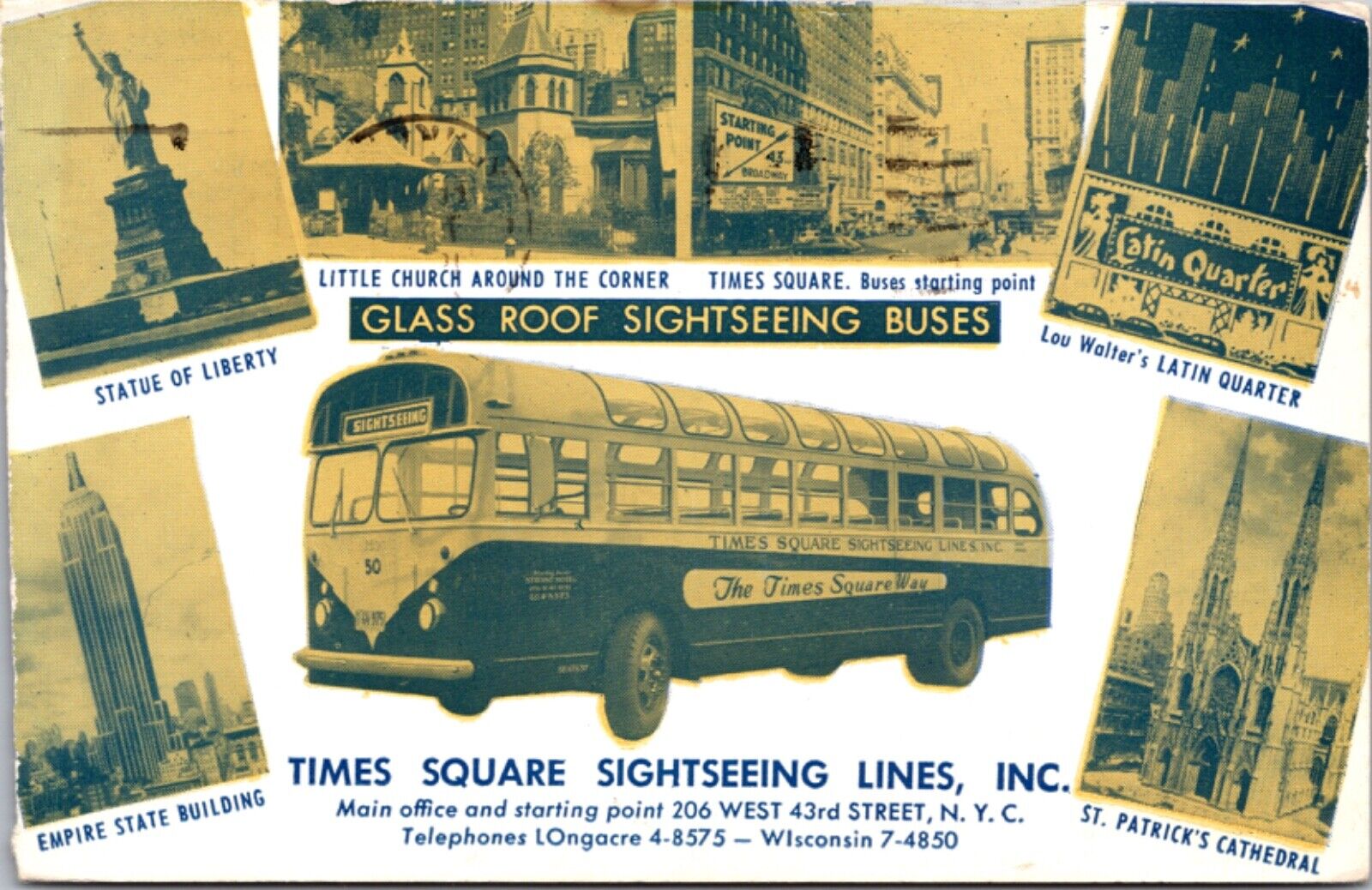 Advertising PC Glass Roof Buses Times Square Sightseeing Lines New York City