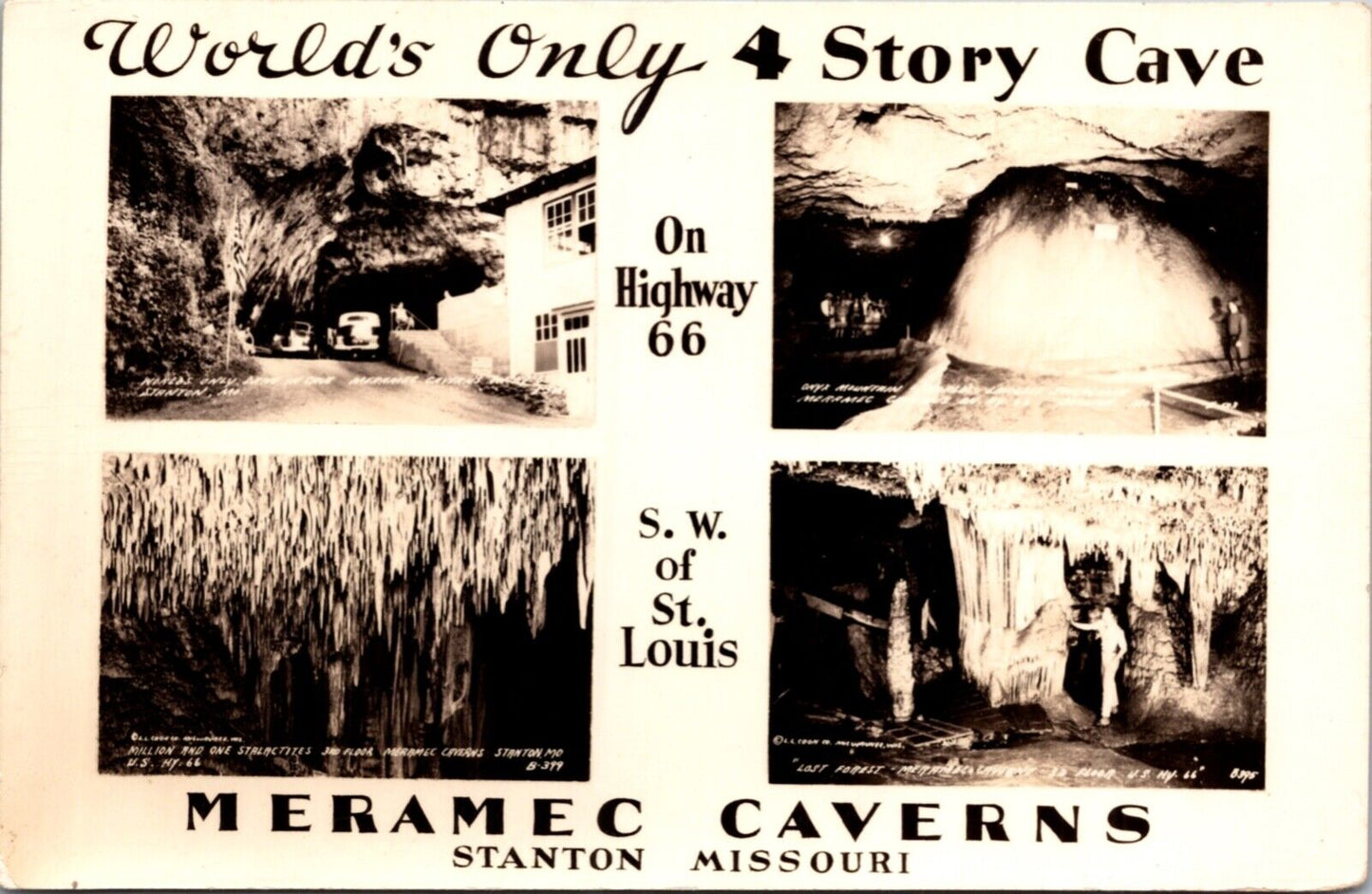 RPPC World's Only 4 Story Cave Highway 66 Meramec Caverns Stanton, Missouri