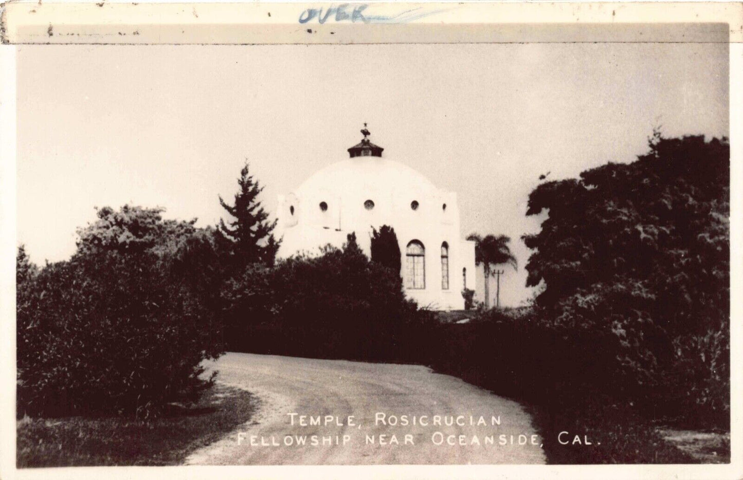 RP Postcard Temple Rosicrucian Fellowship near Oceanside, California~125073