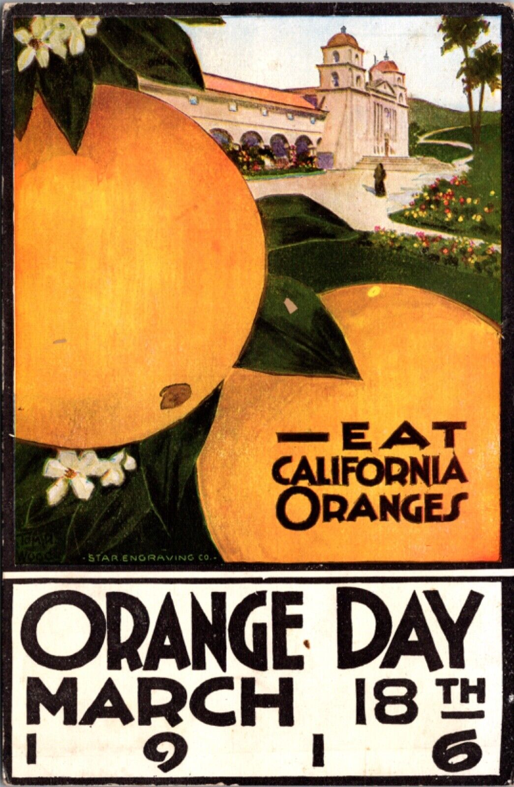 Advertising Postcard California Orange Day March 18th 1916