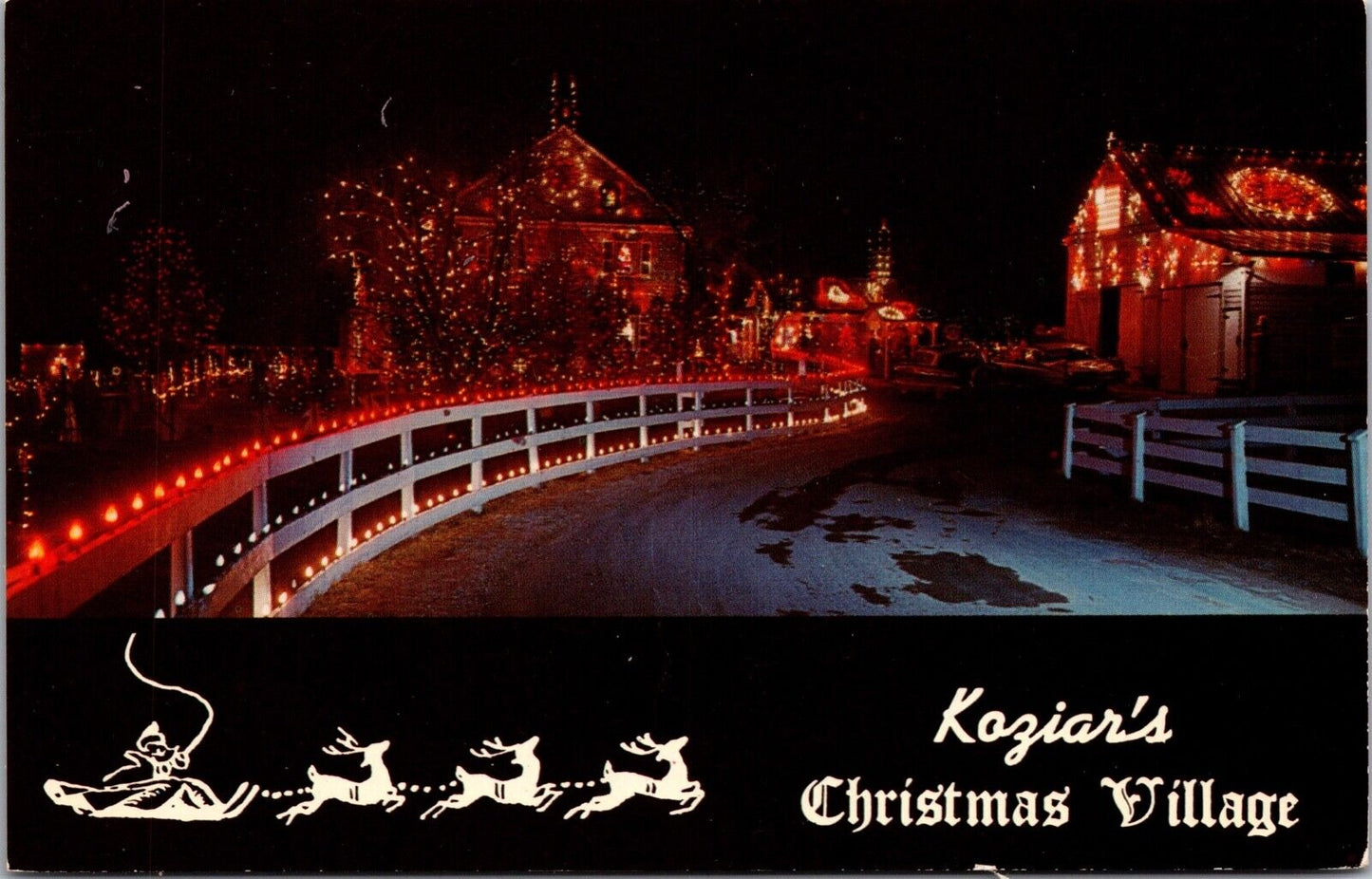 Two Postcards Koziar's Christmas Village in Bernville, Pennsylvania~137336