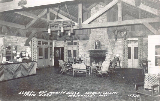 RPPC Lobby Abe Martin Lodge Brown County State Park in Nashville, Indiana~130523