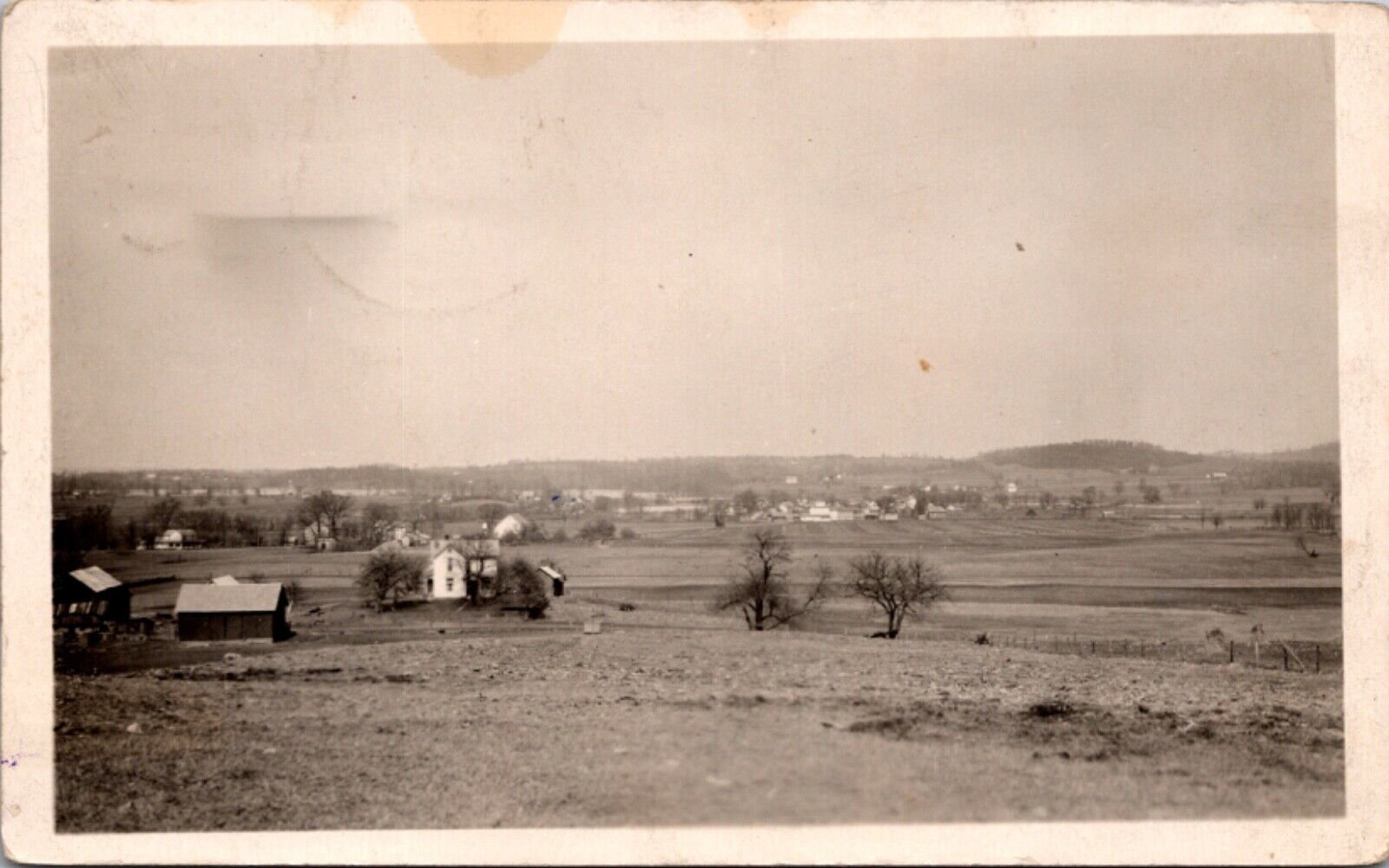 1925 Real Photo Postcard Birds Eye View of Thomasville, Ohio