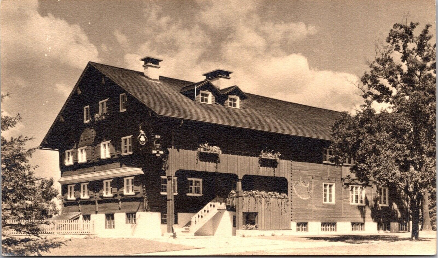 Real Photo Postcard Waelderhaus The Girl Scout House of Kohler, Wisconsin