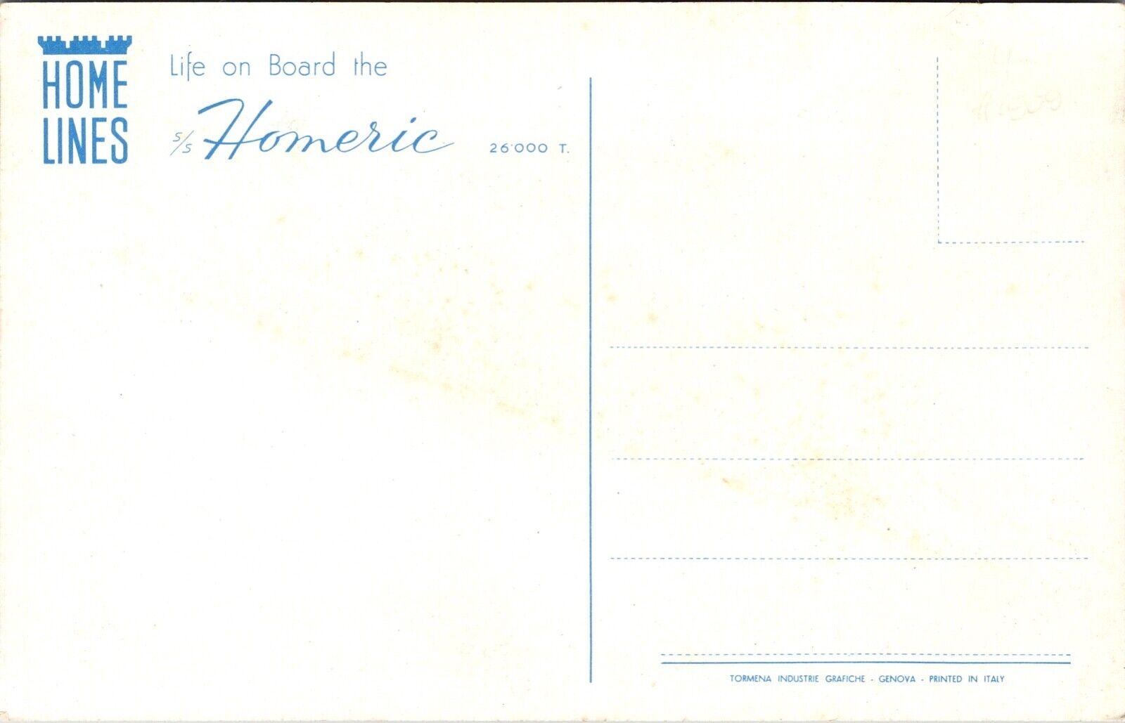 Two Postcards Life On Board the S.S. Homeric Home Lines~138001