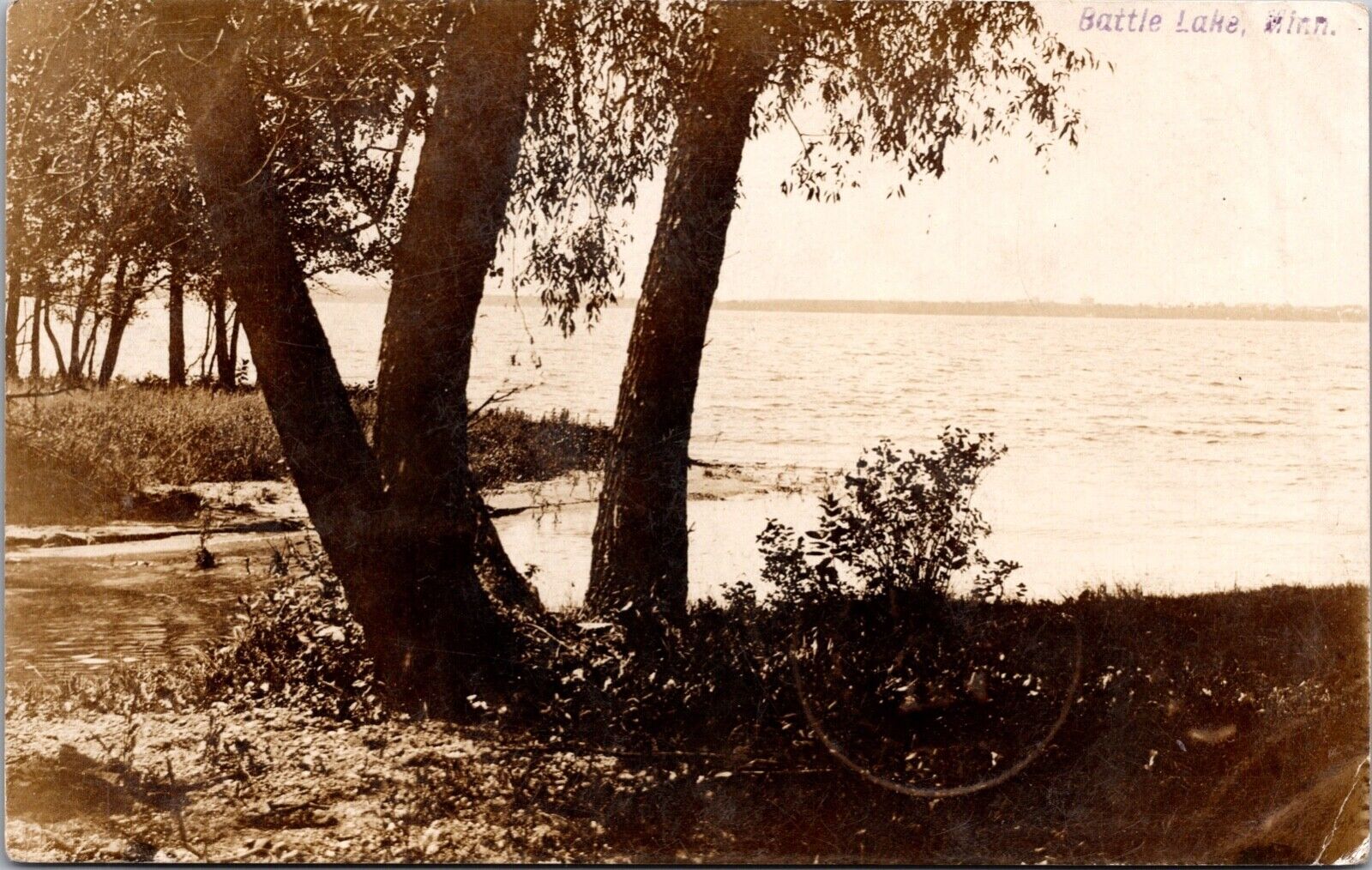 Real Photo Postcard View of Battle Lake, Minnesota~135060