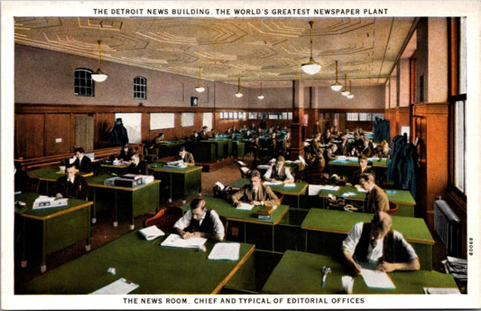 The Detroit News Building News Room Editorial Office Newspaper Plant in Michigan