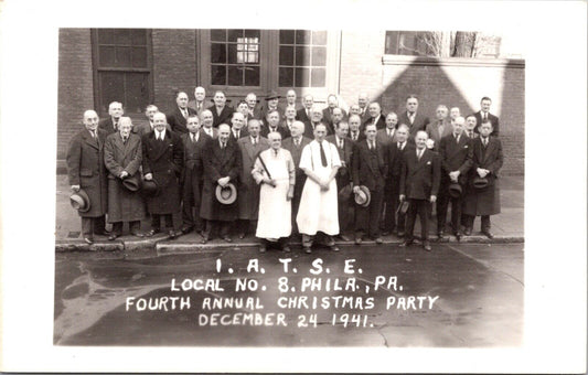 RPPC I.A.T.S.E. Local No. 8 Philadelphia Pennsylvania 1941 4th Christmas Party