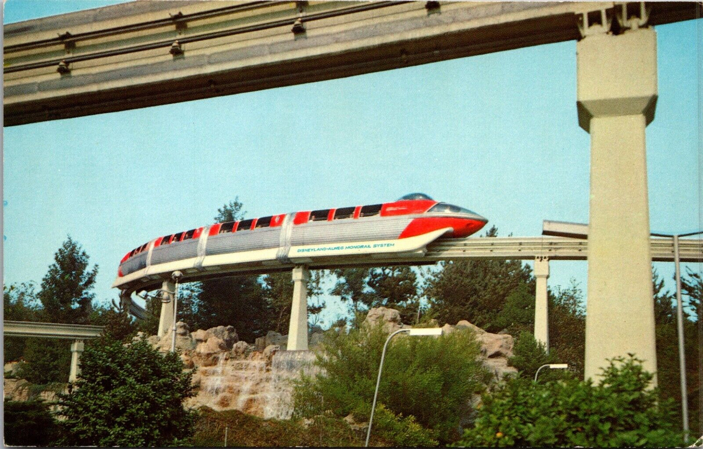 Disneyland Postcard Monorail Train Highway In The Sky Tomorrowland