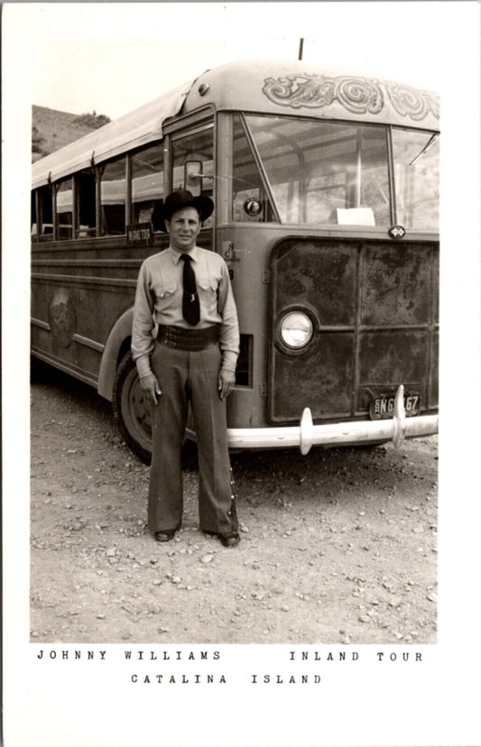 RPPC Johnny Williams Tour Bus Driver Inland Tour Catalina Island California