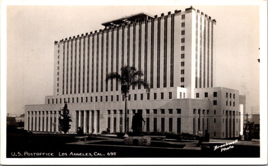 Brookwell Photo Real Photo Postcard U.S. Post Office in Los Angeles, California