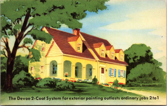 Advertising Postcard The Devoe 2-Coat System for Exterior Painting