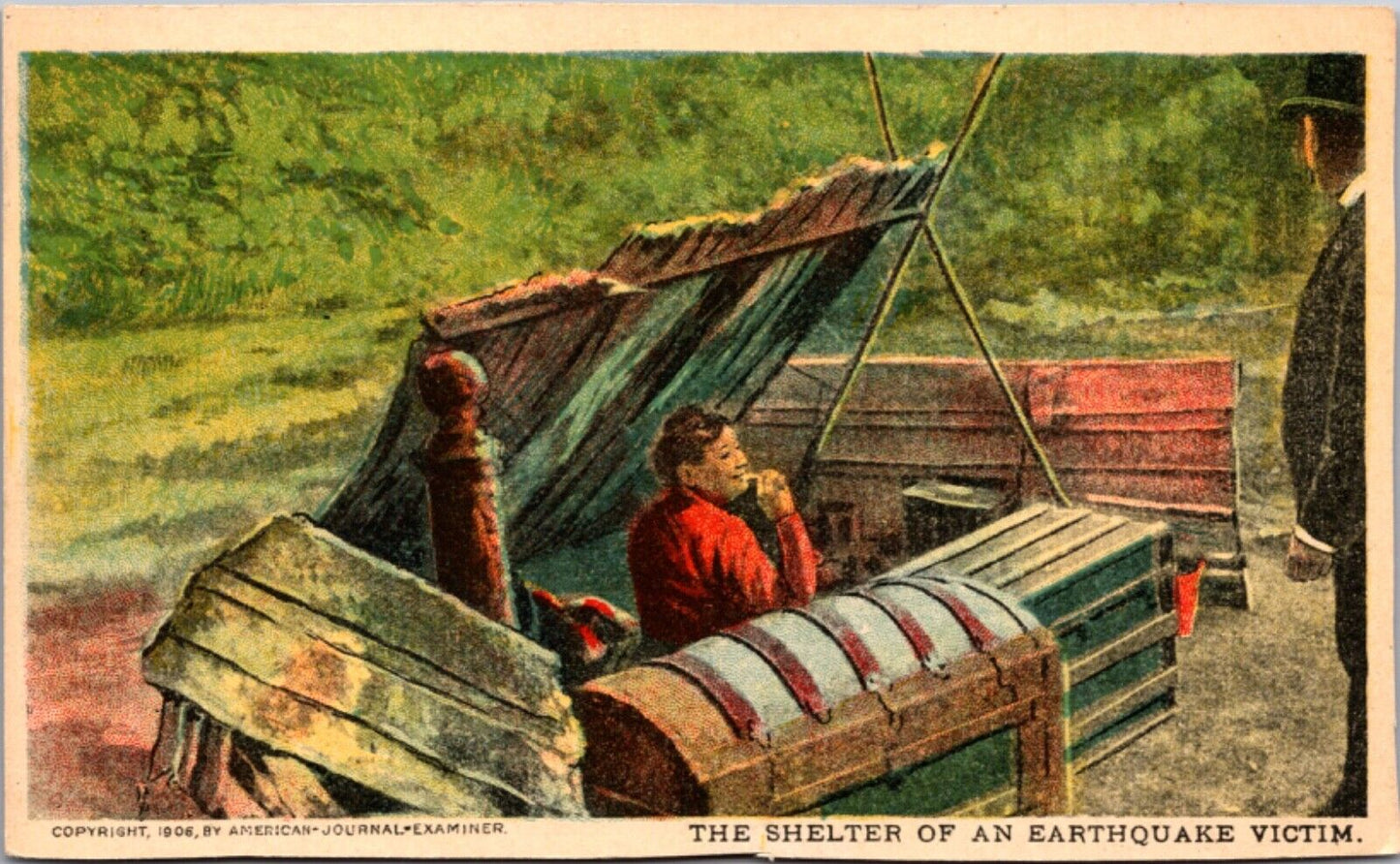 1906 Postcard The Shelter of An American Earthquake Victim