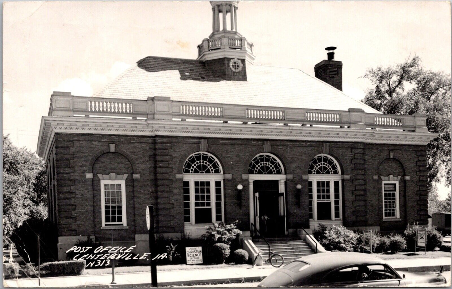 Real Photo Postcard United States Post Office Building in Centerville, Iowa