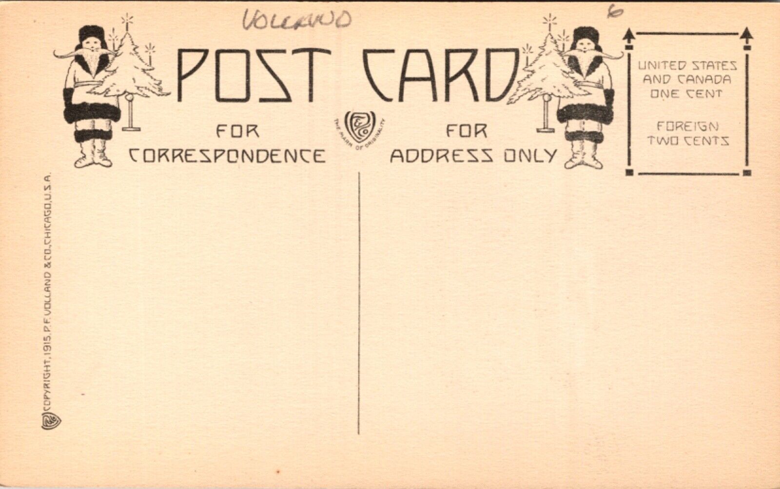 1915 Volland Christmas Postcard Jump Jolly Jumping Jack Monkey, Drum, Poem