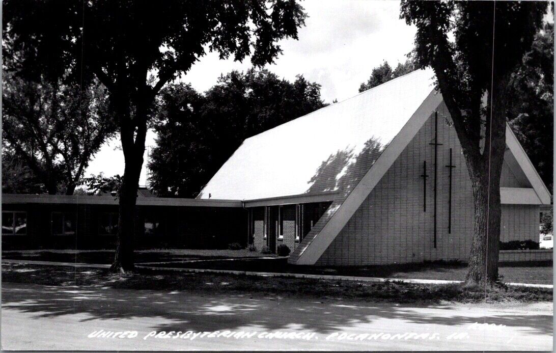 Real Photo Postcard United Presbyterian Church in Pocahontas, Iowa