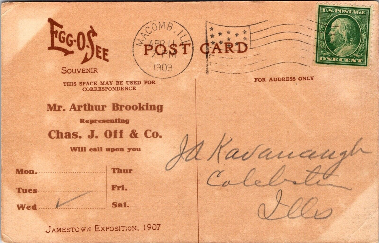 Advertising Postcard Egg-O-See Cereal in Quincy, Illinois~3187