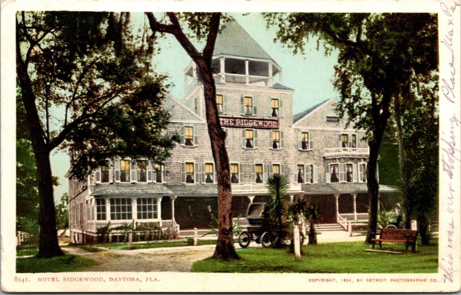 1904 Postcard Hotel Ridgewood in Daytona, Florida