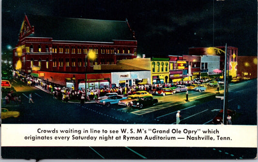 Crowds Waiting W.S.M.'s Grand Ole Opry Ryman Auditorium Nashville Tennessee