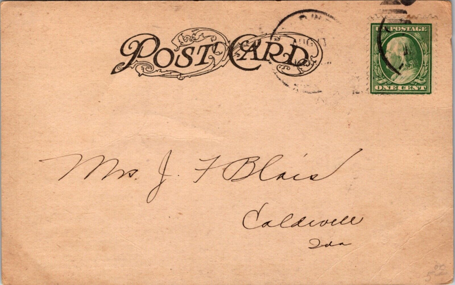 August 1910 Advertising Postcard Caldwell Commercial Bank, Idaho