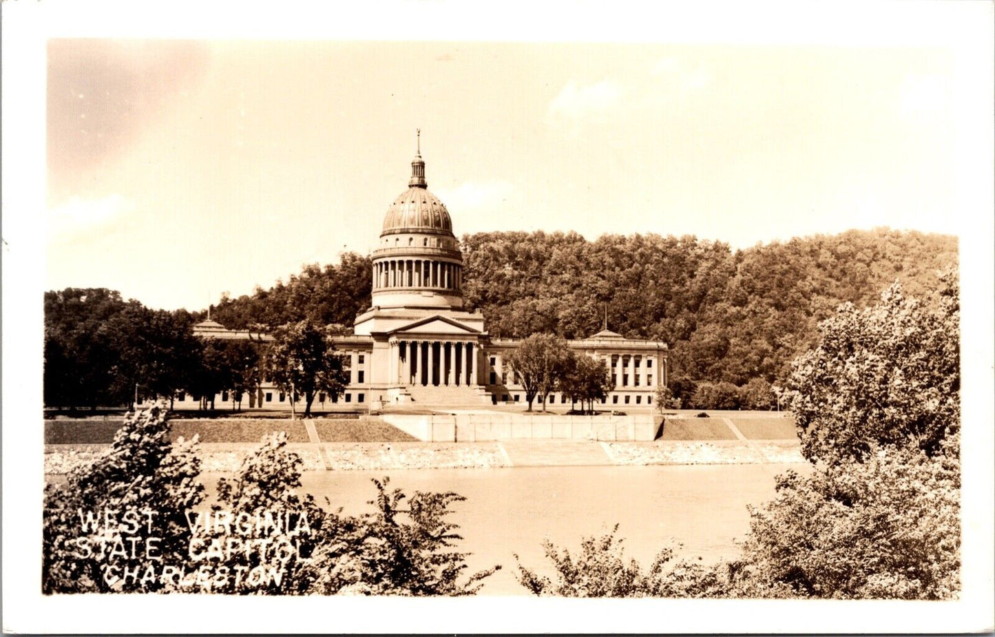 Real Photo Postcard West Virginia State Capitol in Charleston~134817