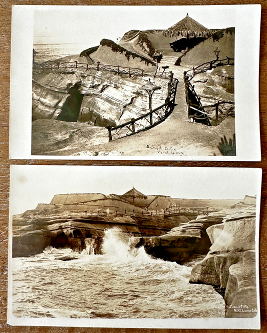 Two Real Photo Postcards Sunset Cliffs, Point Loma, San Diego, California