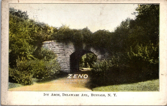 Zeno Chewing Gum Postcard Ivy Arch Delaware Avenue in Buffalo, New York