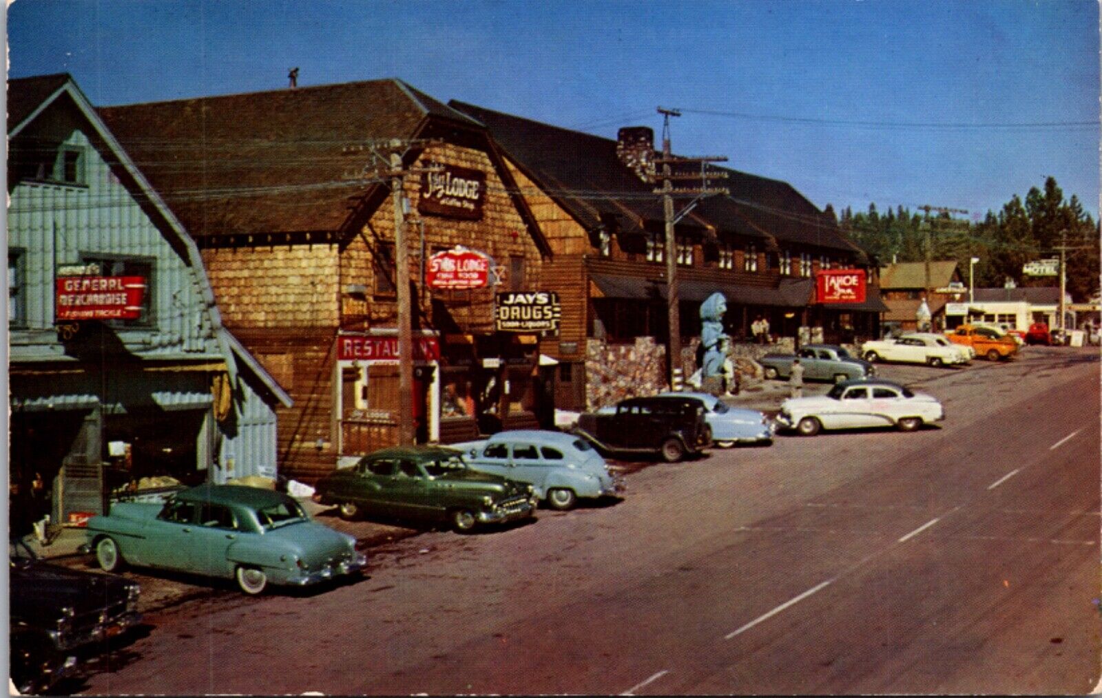 Early Automobiles Lodge General Store Jay's Drug Store Tahoe Inn Tahoe City CA