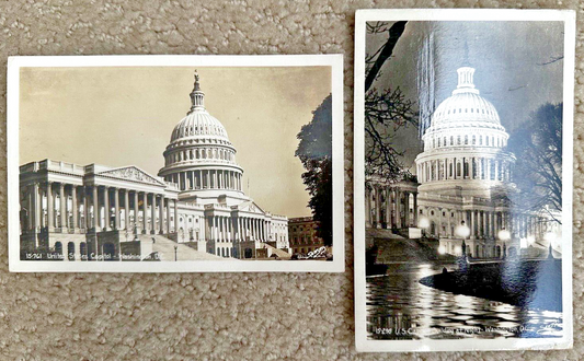 Two Real Photo Postcards United States Capitol in Washington D.C.