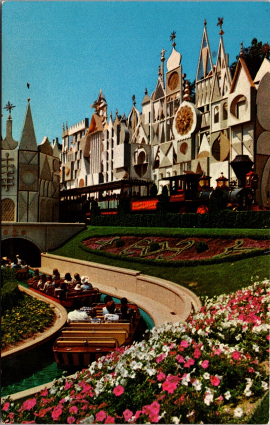 Disneyland Postcard It's A Small World Entrance Seven Seaways Tomorrowland