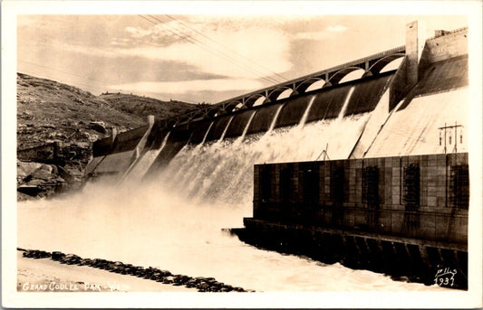 Ellis Real Photo Postcard Grand Coulee Dam, Washington