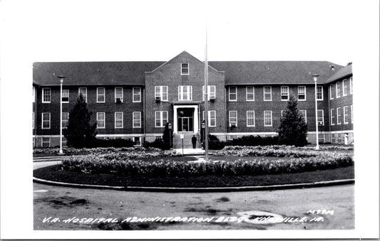 Real Photo Postcard V.A. Hospital Administration Building in Knoxville, Iowa