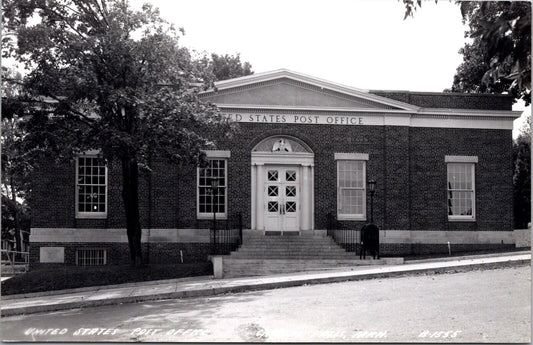 Real Photo Postcard United States Post Office in Crystal Falls, Michigan