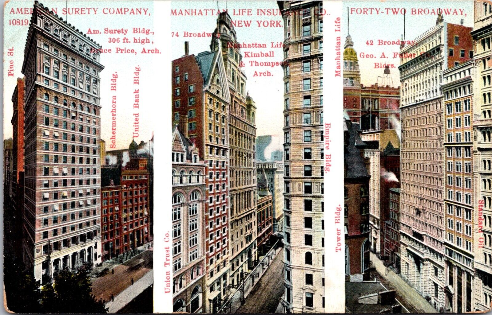 American Surety Company Manhattan Life Insurance Forty-Two Broadway New York