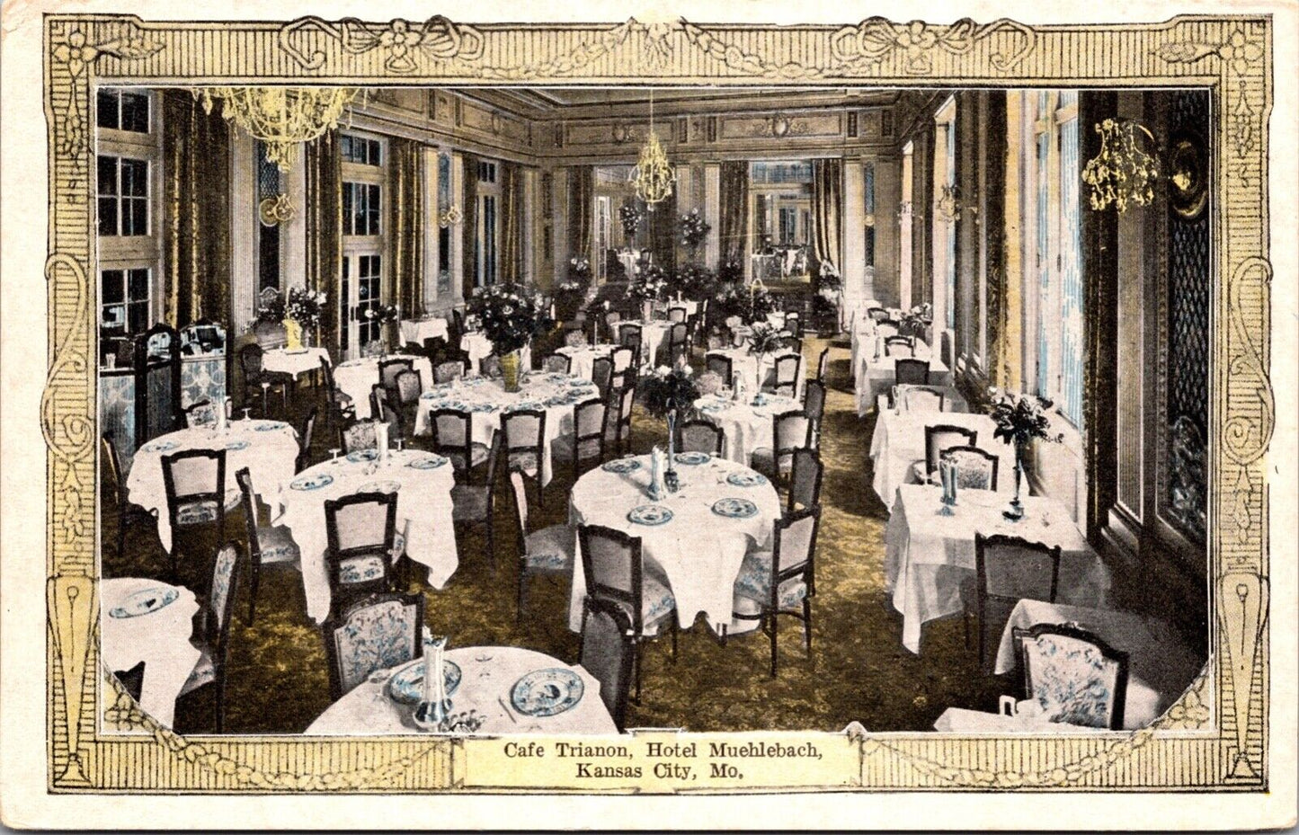 Two Postcards Cafe and Lobby at Hotel Muehlebach in Kansas City, Missouri