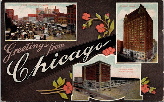 Three Postcards Multiple Views of Chicago Illinois~132788