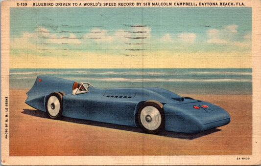 Bluebird Driven to a World Speed Record by Sir Malcolm Campbell Daytona Beach FL