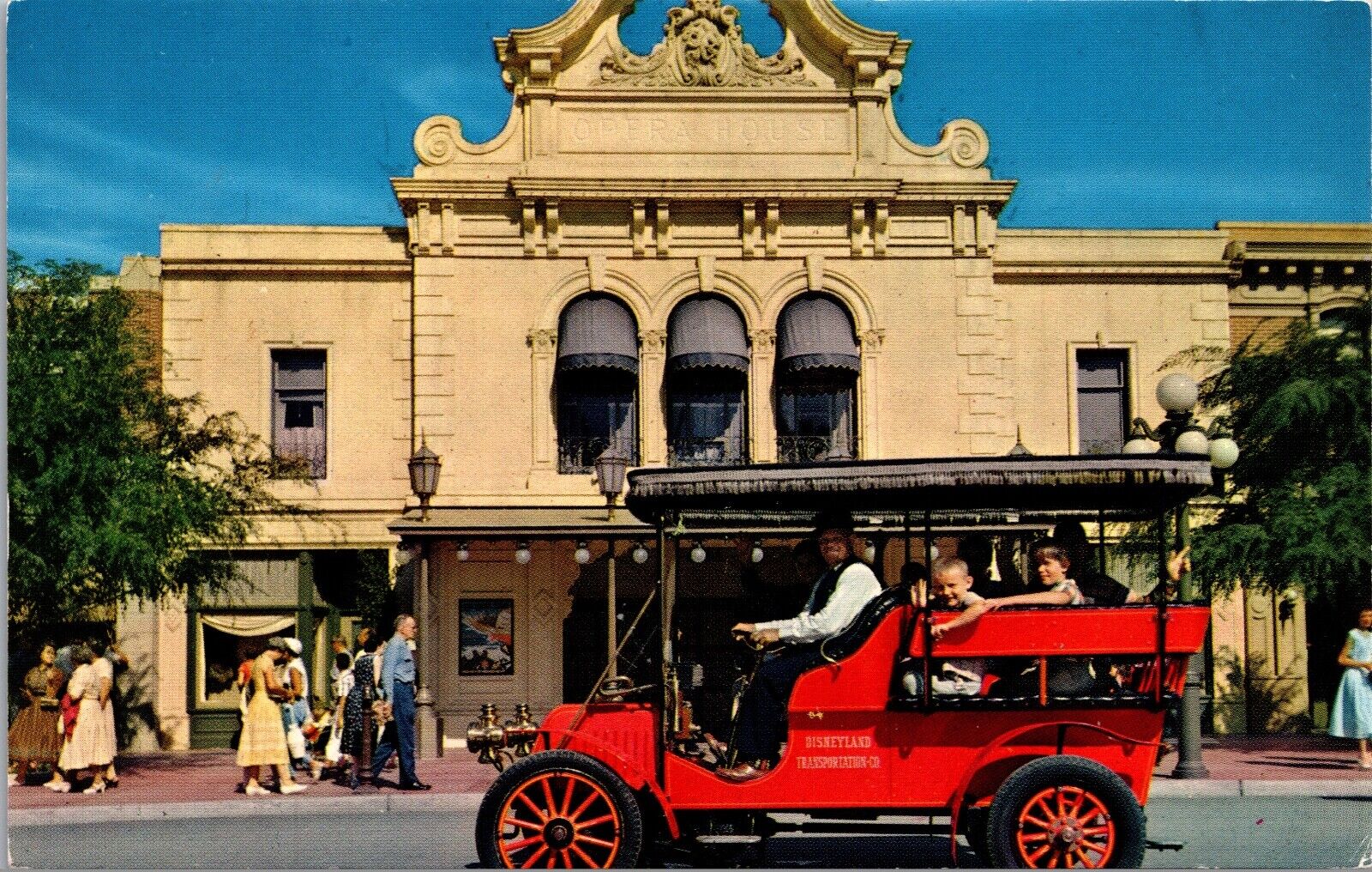 Disneyland Postcard Horseless Carriage on Main Street USA Gay Nineties