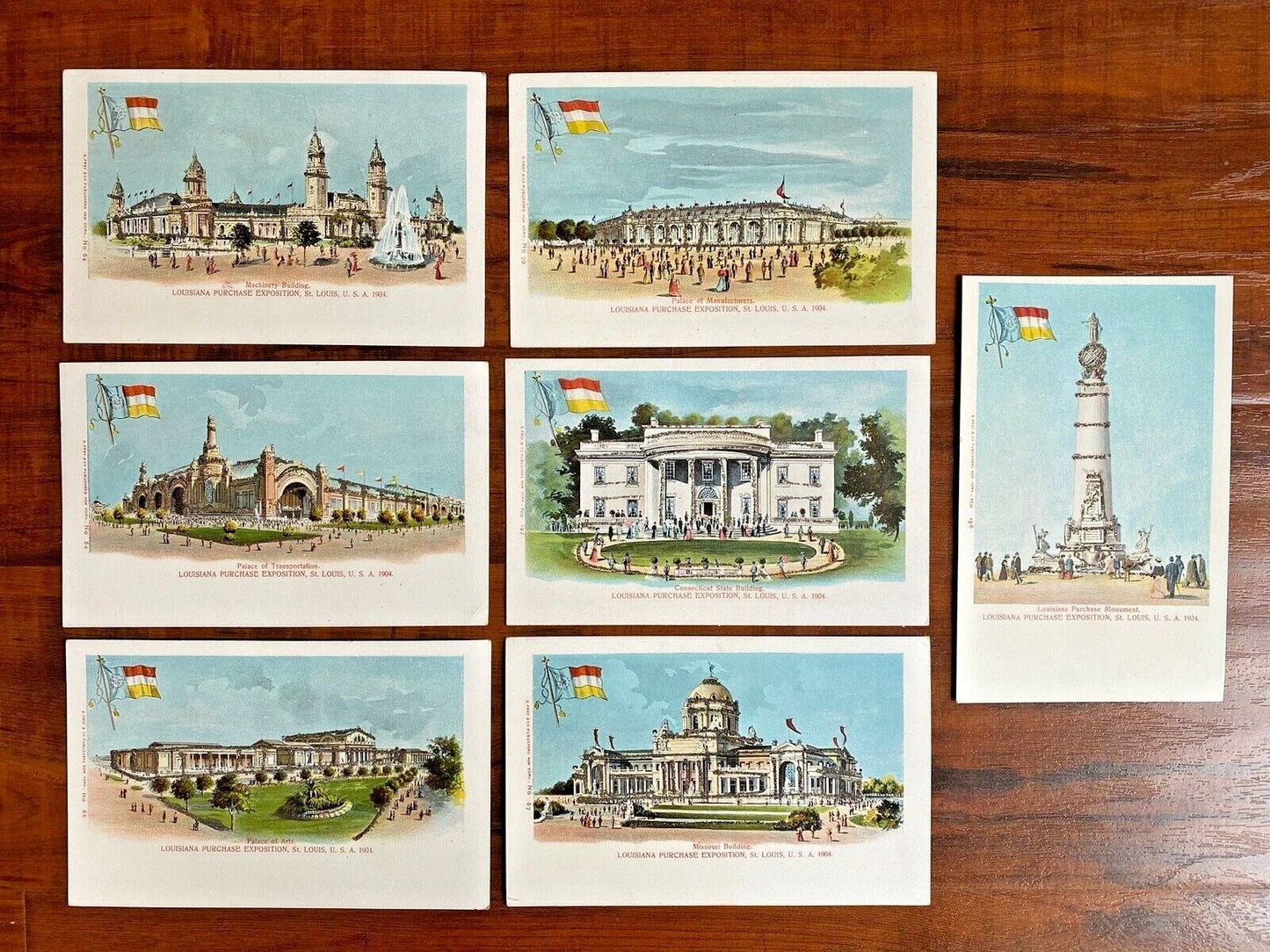 7 Glitter PCs Louisiana Purchase Exposition St Louis Worlds Fair Missouri~133778